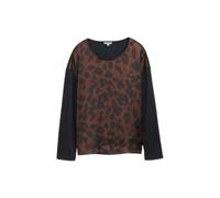 Women's Long Sleeve Leopard Print T-Shirt Tom Tailor Marron M