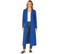 Womens Long Sleeve Maxi Cardigan Open Front Floaty Longline Boyfriend Style with Collared Neck Soft Stretch Jersey Casual Ladies Cover Up Royal Blue 20-22