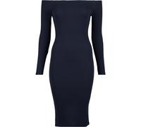 Women's long-sleeve off-the-shoulder ribbed dress Urban Classics Noir XL