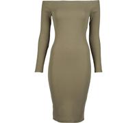 Urban Classics Off Shoulder Rib Long Sleeve Dress