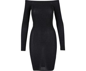 Women's long-sleeve, off-the-shoulder sweater dress Urban Classics Noir S