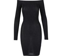 Women's long-sleeve, off-the-shoulder sweater dress Urban Classics Noir XS