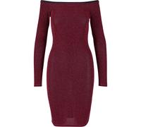Urban Classics Off Shoulder Glitter Long Sleeve Dress Red L Woman