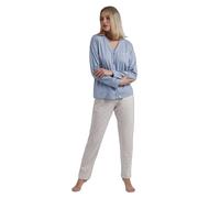Women's long sleeve open pyjamas Admas Classic You Are Enough Bleu 2XL
