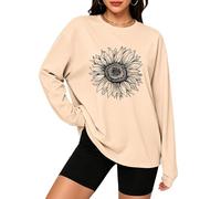 Womens Long Sleeve Oversized T Shirts Loose Crew Neck Graphic Tee Tops | soft stretchy polyester blend, casual loose fit, chic graphic blouse for daily outfits, trendy and stylish y2k