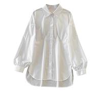 Women's Long Sleeve Plain Dress Shirt Button Down Shirts Cotton Collared Blouses Loose Fitted Shirt Blouse Office Work Blouses Tops Ladies Lightweight Holiday Clothes Going Out Top