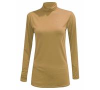 Womens Long Sleeve Polo Roll Neck Turtle Neck Jumper Top UK 8-26 (UK, Numeric, 8, 10, Regular, Regular, Camel)