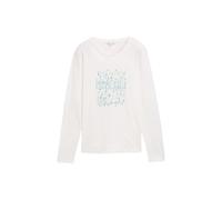 Women's Long Sleeve Printed Front T-shirt Tom Tailor Blanc L
