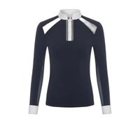 LeMieux Camille Long Sleeve Show Shirt - Womens - Lightweight and Breathable - Smart Standing Collar - Navy - UK10