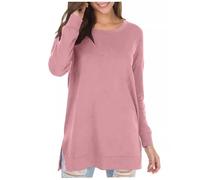 Women's Long Sleeve Round Neck T-Shirt - Long Tunic Women's Large Size - Hoodieless Loose Casual Top Sport Basic Daily Fashion Streetwear Top for Outdoor