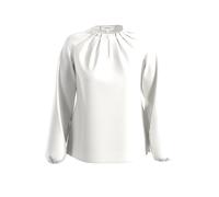 Women's Long Sleeve Satin Cotton Blouse with Ruched Details COMMA Blanc 44