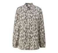 Women's Long Sleeve Satin Viscose Blouse with All-Over Print COMMA Beige 44