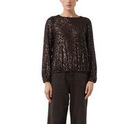 Women's Long Sleeve Sequin Blouse with Elastic Hem COMMA Marron 44