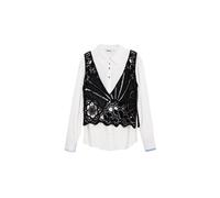 Women's long sleeve shirt Desigual Lirio Blanc L