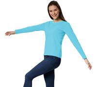 Womens Long Sleeve Shirt Top Cotton Sweatshirt Top T-Shirt Plain new