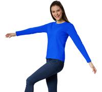 Womens Long Sleeve Shirt Top Cotton Sweatshirt Top T-Shirt Plain new