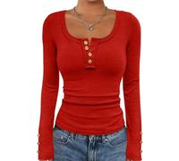 Womens Long Sleeve Shirts Going Out Spring Fall Clothes Casual Henley Tops Ribbed Blouses Trendy Outfits 2025 Sister Gifts,Purple Sparkly Top Petite Blouses for Women Size Womens Tops,u935k