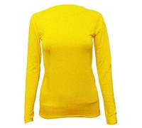 Womens Long Sleeve Stretch Plain Round Scoop Neck T Shirt Top Stretchy Casual Wear Top