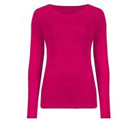 Womens Long Sleeve Stretch Plain Round Scoop Neck T Shirt Top Stretchy Casual Wear Top