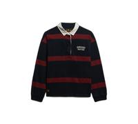 Women's long-sleeve striped polo Superdry Heritage Bleu M