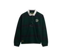 Women's long-sleeve striped polo Superdry Heritage Vert XS
