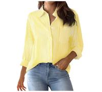 Women's Long Sleeve Striped Print Shirt - Women's Work Blouse Large Size - Casual Lapel Collar Tee Shirt with Buttons Top Slim Fit Loose Basic Fashion Chic and Elegant Top for the Office
