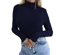 Women's Long Sleeve Sweater Autumn Winter Warm Pullover Loose Solid Color Base Layer Soft Cozy Breathable Daily Casual Ladies Long Tee Comfort Top
