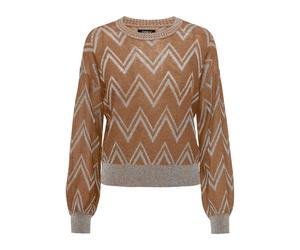 Women's long sleeve sweater Only Onlnicole Life Glitter Knt Marron S