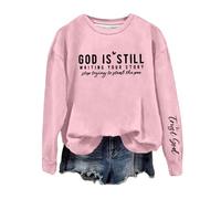 Women's Long Sleeve Sweatshirt without Hood Printed Large Size Pullover Round Neck Chic Streetwear Loose Basic Autumn and Winter Top for Sports Jogging Bodybuilding Fitness Gym
