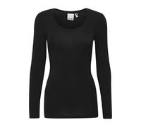 Women's long sleeve T-shirt Ichi Zola Plain Noir XS