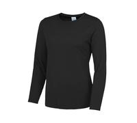 Just Hoods by AWDIS Women's Long Sleeve Cool T Jet Black