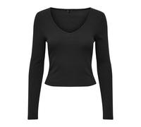 ONLY Onlkaya L/S V-Neck Short Top JRS, Black, XL