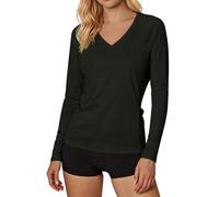 Womens Long Sleeve T Shirts UV Sun Protection Athletic Top Summer UPF 50+ Casual V-Neck Quick Dry Running Swim Shirt Loose Fit Hiking Workout Outdoor Fitness Tops