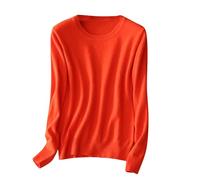 Womens Long Sleeve Tops Ladies Jumpers Side Buttons Sweatshirts Tunic Tops UK Womens Jumpers Plain Ribbed Cotton V Neck Tunic Top Long Sleeve Sweatshirt Ladies Winter Clothes Pullover Sweaters Orange