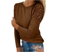 Women's Long Sleeve Tops Sales Clearance Spring Casual Sweatshirt for Women UK Crewneck Dressy Tunic Tops Lace Blouse Basic Pullover for Ladies Work Officce Sports
