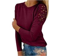 Women's Long Sleeve Tops Sales Clearance Spring Casual Sweatshirt for Women UK Crewneck Dressy Tunic Tops Lace Blouse Basic Pullover for Ladies Work Officce Sports