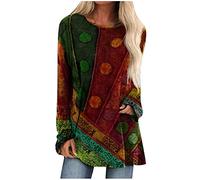 Womens Long Sleeve Tops Size 20-22 UK Womens Solid Color Casual Crew Neck Raglan Dandelion Printing Long Sleeve Tshirts Blouse Top Yoga Workout Gym Tops for Women UK Promotions (240210 A-Green, L)