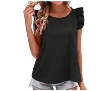 Women's Long Sleeve Tops V Neck Vests for Women Summer Casual Basic Sleeveless Racerback Tank Tops Vest Tops for Women UK Size 22 Blouses (Black, M)
