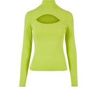 Urban Classics Women's Ladies Cut-Out Turtleneck Longsleeve T-Shirt, Frozenyellow,