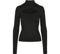 Urban Classics Women's Ladies Cut-Out Turtleneck Longsleeve T-Shirt, Black, XL