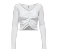Women's long sleeve v-neck crop top Only onlkenya life Blanc L