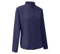 Womens Long Sleeve Work Shirts Plain Dress Shirts Ladies Slim Fitted Stretch Executive Formal Smart Casual Business Office Interview Oxford Shirts Easy Care Non-Iron Poplin Shirts Blue