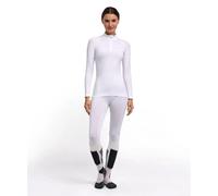 Falke Women's Maximum Warm High-Zip Neck Base Layer – Long Sleeve Quick-Dry – White M