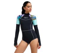 Women's Long Sleeve Zipped Back One Piece Swimsuit Roxy Roxy Active Pt Onesie Noir S