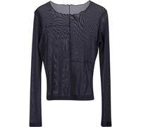 Urban Classics Women's Ladies Exposed Seam Mesh Longsleeve T-Shirt, Black, XXXL
