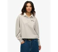 Women's long-sleeved polo shirt Superdry Athletic Essentials Graphic Gris M