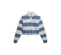 Women's long-sleeved polo shirt Superdry Athletic Essentials Stripe Bleu XL