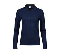 Women's long-sleeved polo shirt Tee Jays Luxury Stretch Bleu 2XL