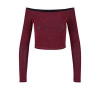 Women's long-sleeved sequined sweater with bare shoulders Urban Classics Rouge 3XL
