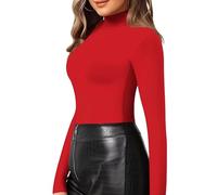 Women's Long-Sleeved Shirt White Crop Tops Women's Sexy Long Sleeve Tops Stretch Slim Fit Tee Shirts Long Sleeve Stand-Up Collar Blouse Athletic Y2K Stockholm Style Clothes Solid Basic Streetwear